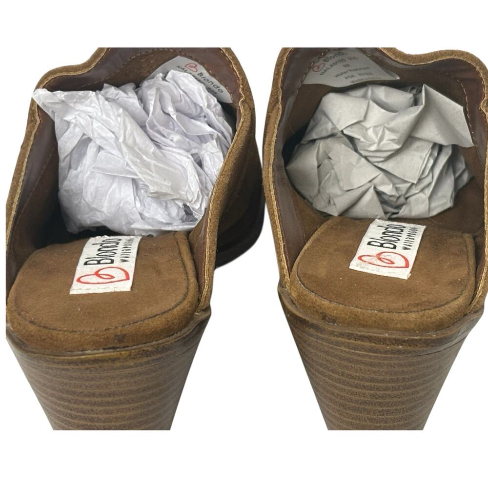 Blondo Nala Waterproof Mules Cognac Women's Size 8 - Picture 5 of 9